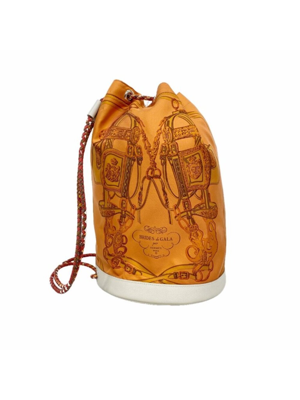 Hermes Shoulder Bag Socwar 22 Silk Orange Silver